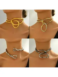 Free-flowing snake-shaped necklace, trendy and unique European-style necklace, soft women's flexible collarbone band