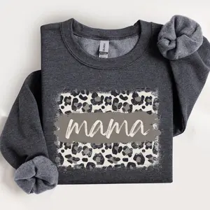 Mama Sweatshirt, Mom Life Shirt, Mama Leopard Sweatshirt, Gift for mom New Mom Gift  Motherhood Casual Comfort Fit Womenswear
