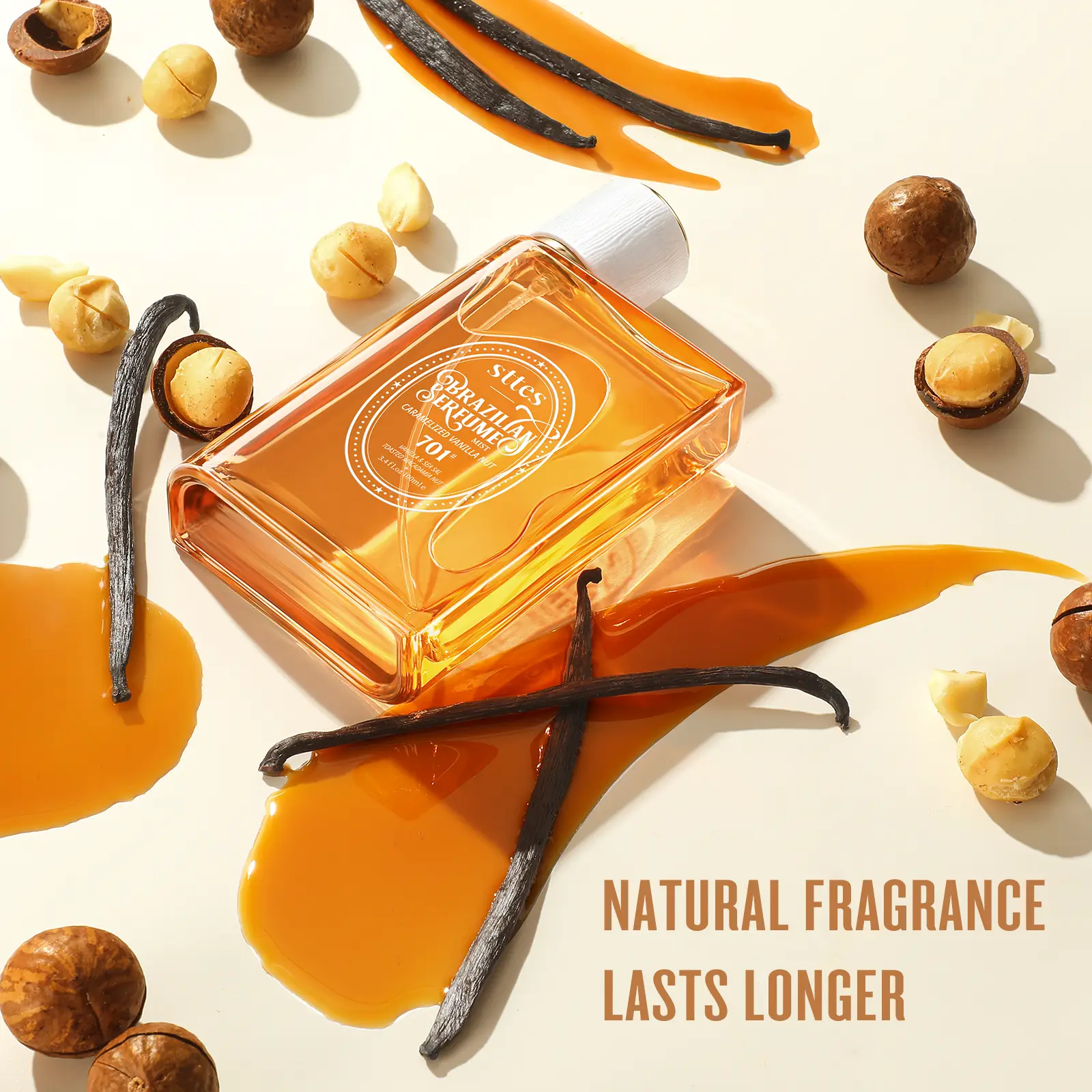Sttes Perfume 701#（Caramel vanilla macadamia nut） - Eau De Perfume 100ml (3.4fl Oz) amber gourmet tune (Caramel vanilla+roasted macadamia nuts)
