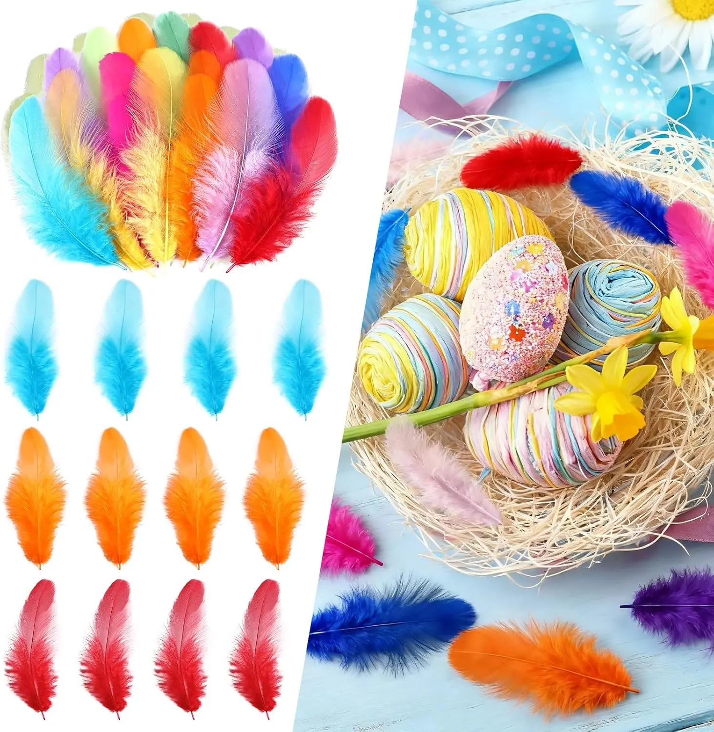 300pcs 3-5inch Rooster Feathers for Kindergarten DIY Crafts Wedding Home Party Dream Catcher Supplies Decorations