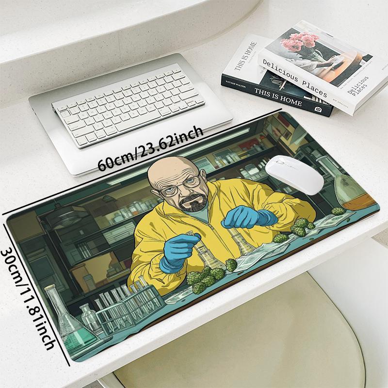Breaking Bad Character Pattern Mouse Pad, Rectangle Gaming Mouse Pad, Non-Slip Mousepad, Office Desk Keyboard Mouse Mat for Home Office Game Room Desk, Desk Accessories