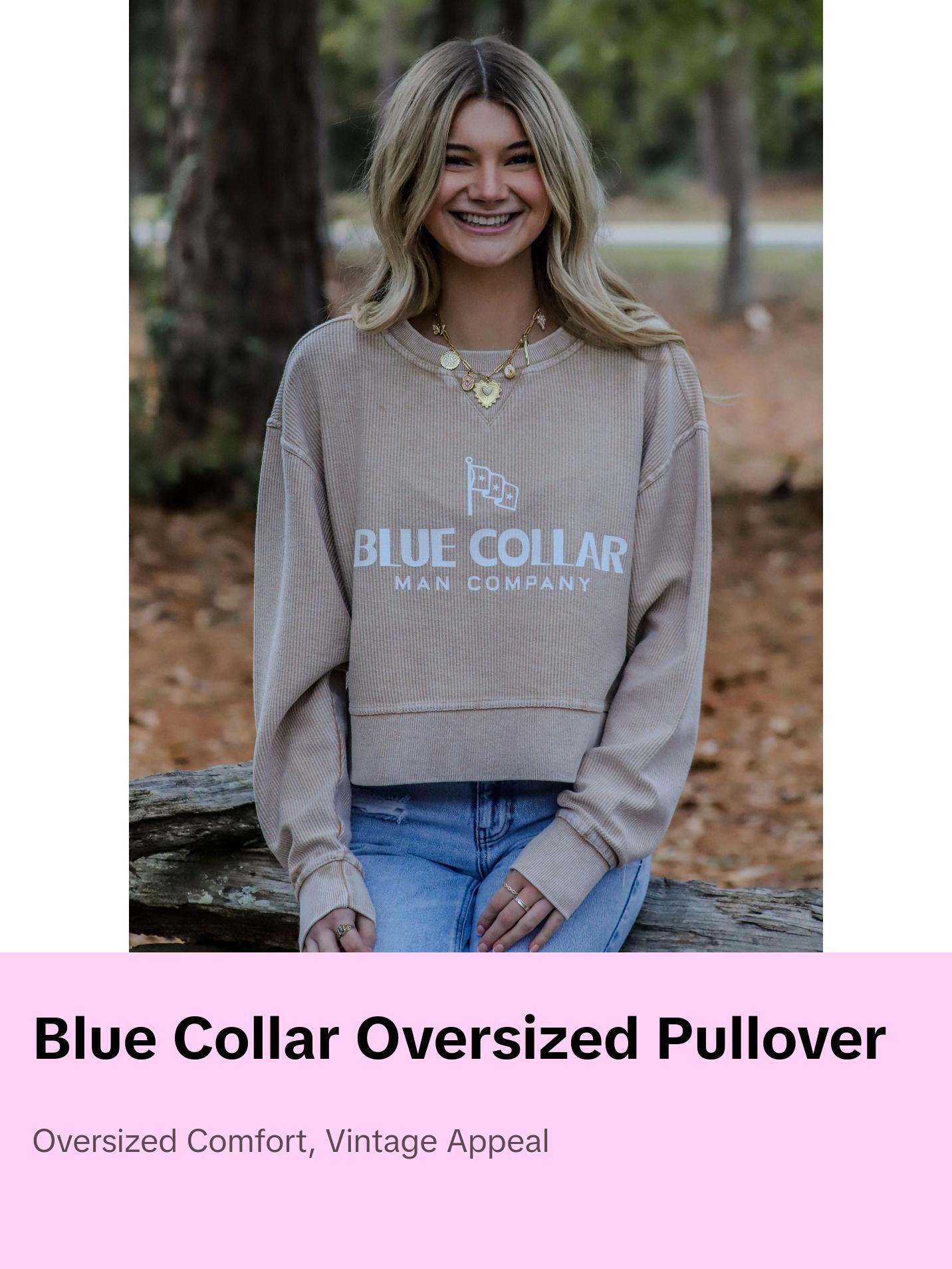 Blue Collar Man Corded Boxy Pullover