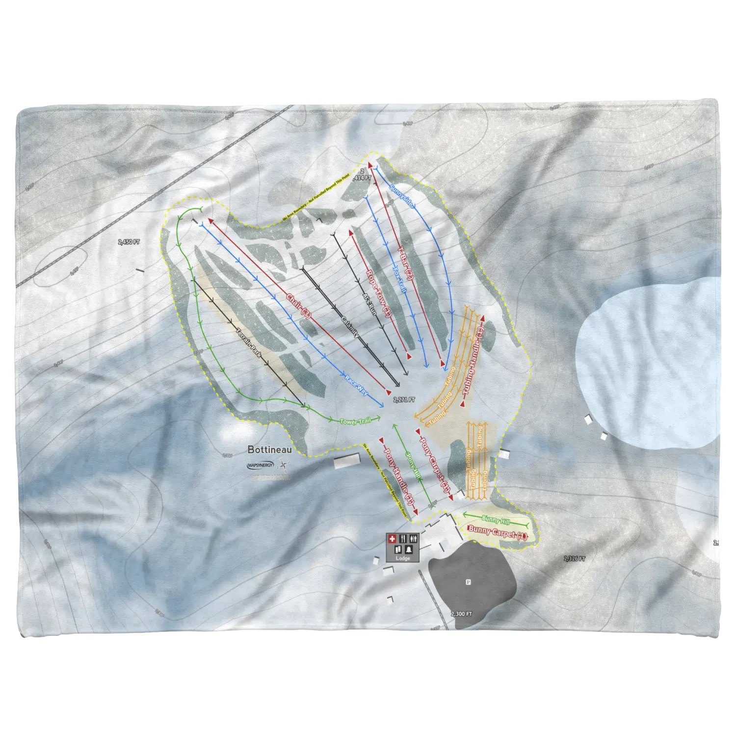 Bottineau, North Dakota Ski Resort Map Blanket