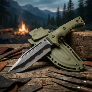 Duty Fixed Blade Bushcraft Knife with Sheath - Full Tang Survival Tool for Camping, Wood Splitting & Hiking - Outdoor Gear