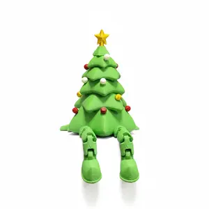 3D Printed Christmas Jointed Tree Ornament, Creative Holiday Decoration Gift, Fun Festive Accessory for Home & Office Decor