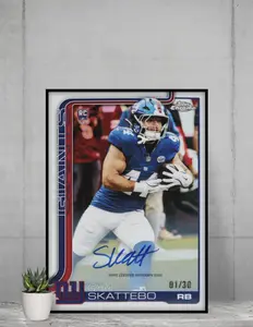Topps Chrome Cam Skattebo 2026 Rookie 12x17 Poster New York Giants