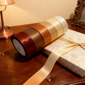 6 Rolls Satin Ribbon, 1 Inch X 25 Yards, 150 Yard Set, Solid Fabric Ribbon, Perfect for DIY Crafts, Gift Wrapping Supplies, Wedding Decor, Bow Making