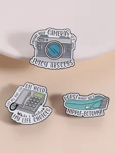Medical Worker Humor Badge, Phone Busy, Photo Abscess, Surgery Risky Self-Parody Slogan, Casual Style, All Seasons, Accessories