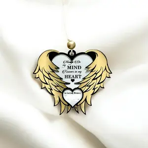 In Loving Memory Keepsakes - Heart-Shaped Memorial Ornament with Angel Wings for Honoring Loved Ones - Meaningful & Personal Remembrance Gift