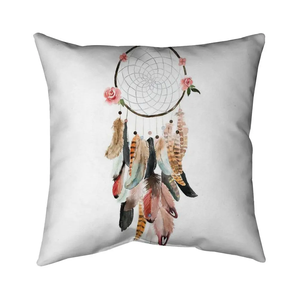 Begin Home Decor 5542-2020-MI96 Women's Dream Catcher Cushion, 20x20 in. Bohemian Outdoor Throw Pillow, Cushions