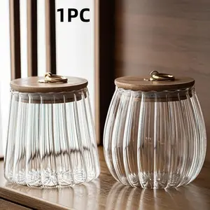 Glass Storage Jar, Sealed Sugar Bottle, Grain Organizer, Tea Container, Snack Canister, Nut Holder, Empty Jar, 1 Piece