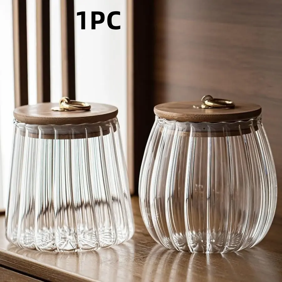 Glass Storage Jar, Sealed Sugar Bottle, Grain Organizer, Tea Container, Snack Canister, Nut Holder, Empty Jar, 1 Piece