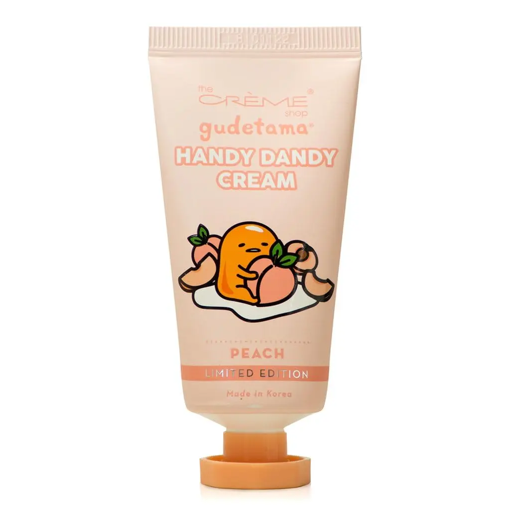 The Crème Shop x Sanrio Hello Kitty Silky Shea Moisturizing Hand Cream - Lightweight Portable Pocket Moisturizer, Soothing, Smooth, Peach-Scented, Nourishing Dry Hand Repair Essential for On-the-Go Hydration, Repairing