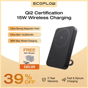 ECOFLOW Rapid Mag Power Bank 10,000mAh, Qi2 Certified 15W Wireless Charging, 0.6'' Ultra-Slim Magnetic Portable Charger, Fast Charging Magnetic Battery for iPhone 17/16/15/14/13/12, Galaxy, Google,