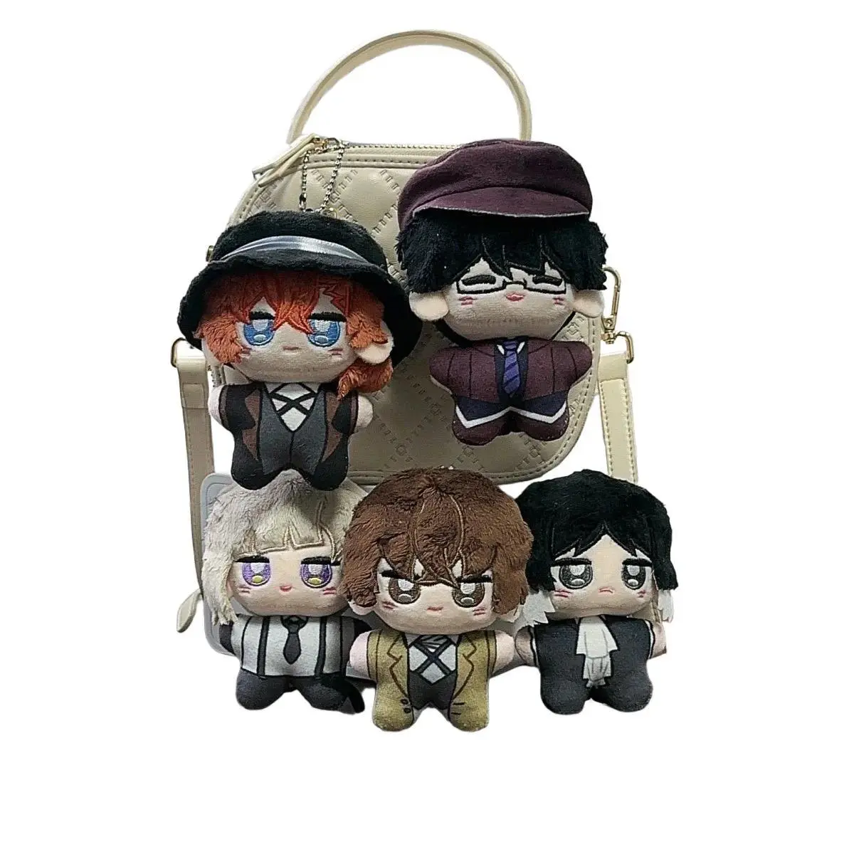 Cute Miniature Unisex Anime Bungou Stray Dogs Plush Keychain, Dazai Osamu & Nakahara Chuuya Soft Stuffed Toy, 10cm Birthday Gift for Toy Collectors, Soft Stuffed Toys