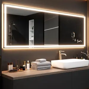 【GARVEE】Full-Length Mirror with LED Light 71 * 28" Frameless Full Body Mirror HD Wall Mounted Mirror Dress Mirror Floor Mirror 180 Mounted
