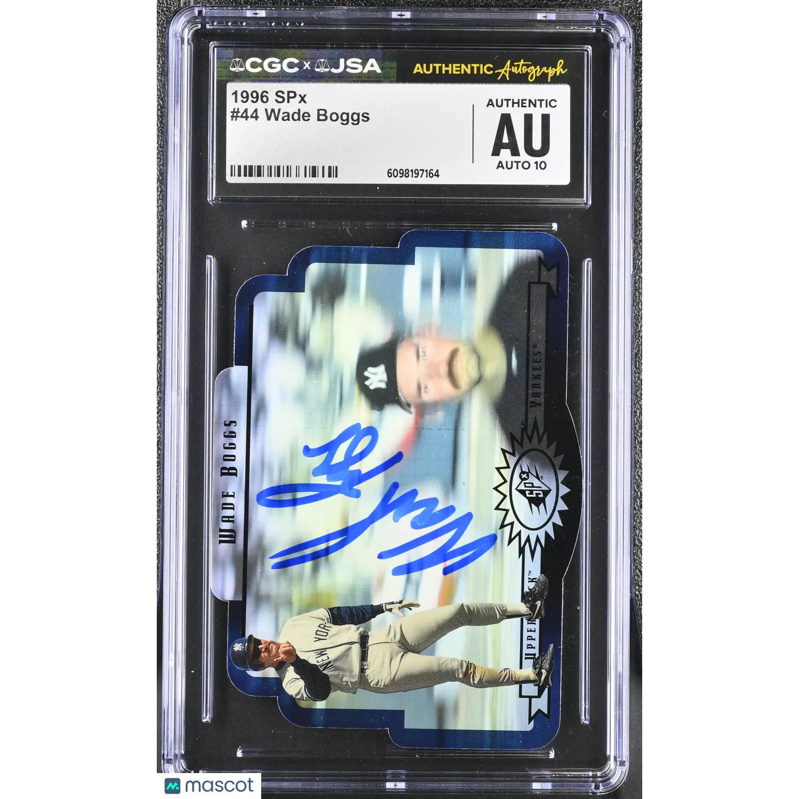 Wade Boggs 1996 SPX #44 Signed Card CGC Authentic JSA Auto 10 Autographed
