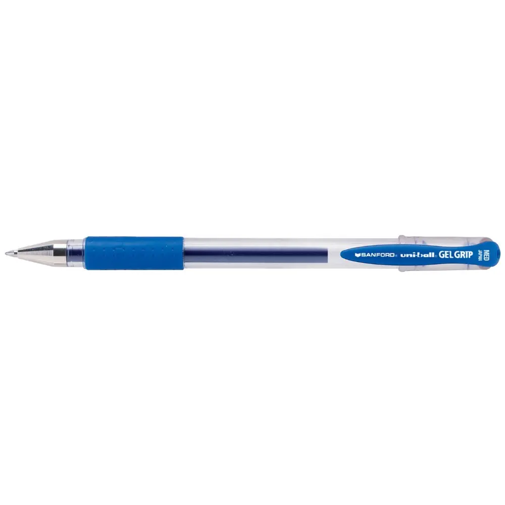 Uni-ball Gel Pen (027633) - 0.7 mm Medium Tip, Rubber Grip, Gel Ink Technology, Smooth Write, Unisex, Comfortable Control, Blue Office Stationery Tool for Blue Writing Pens & Refills Needs