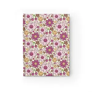 Floral Smile Journal - Cute Ruled Notebook for Writing, Doodles, Gifts for Friends, Spring Vibes, Self-Care