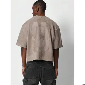 SUMWONCropFitSuedetteShortSleeveTeeWithBackNumberEmbroidery