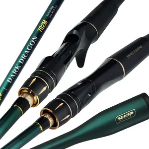 Seasir Dark Dragon Fishing Rod 2.1M 2.4M  spinning/Casting Rod M/ML Swivel Two Ends - Carbon Fiber Body, Fine Ceramic Guide Ring
