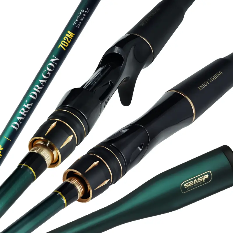 Seasir Dark Dragon Fishing Rod 2.1M 2.4M  spinning/Casting Rod M/ML Swivel Two Ends - Carbon Fiber Body, Fine Ceramic Guide Ring