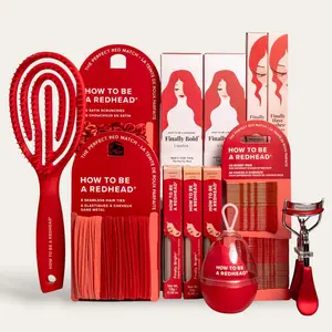 How to be a Redhead Shark Tank Set - 13 Items for Redhead Makeup & Hair Care with Hair Accessories, Hair Towel & Makeup