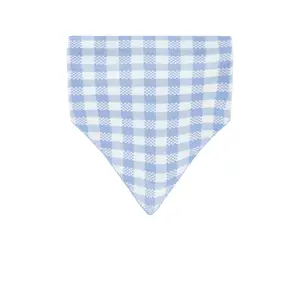 525 America Rio Gingham Hair Scarf in Blue Heron Combo