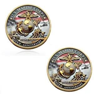Challenge Coin Veteran Gifs U.s.marine Corps United States 250th Anniversary