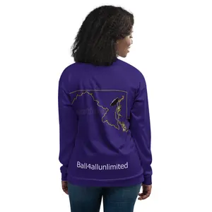 Baltimore Professional Football Merchandise-Gametime-Unisex Bomber Jacket-solid/purple Fabric Fit