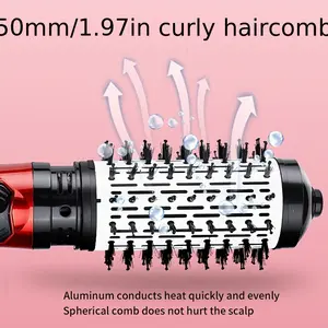 2in1 Rotating Hot Air Brush Styler and Dryer Multifunctional Hair Dryer, Curler, and Straightener for Salon Quality Results at Home One-Step Styling for Vibrant, Fashionable Curls and Sleek Hair