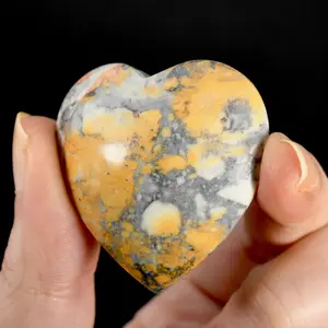 1.5in Maligano Jasper Heart Palm Stone, Indonesia 17