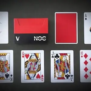NOC Dapper Playing Cards Maroon Minimalistic Design with Signature Damask Pattern for Magicians and Flourishers
