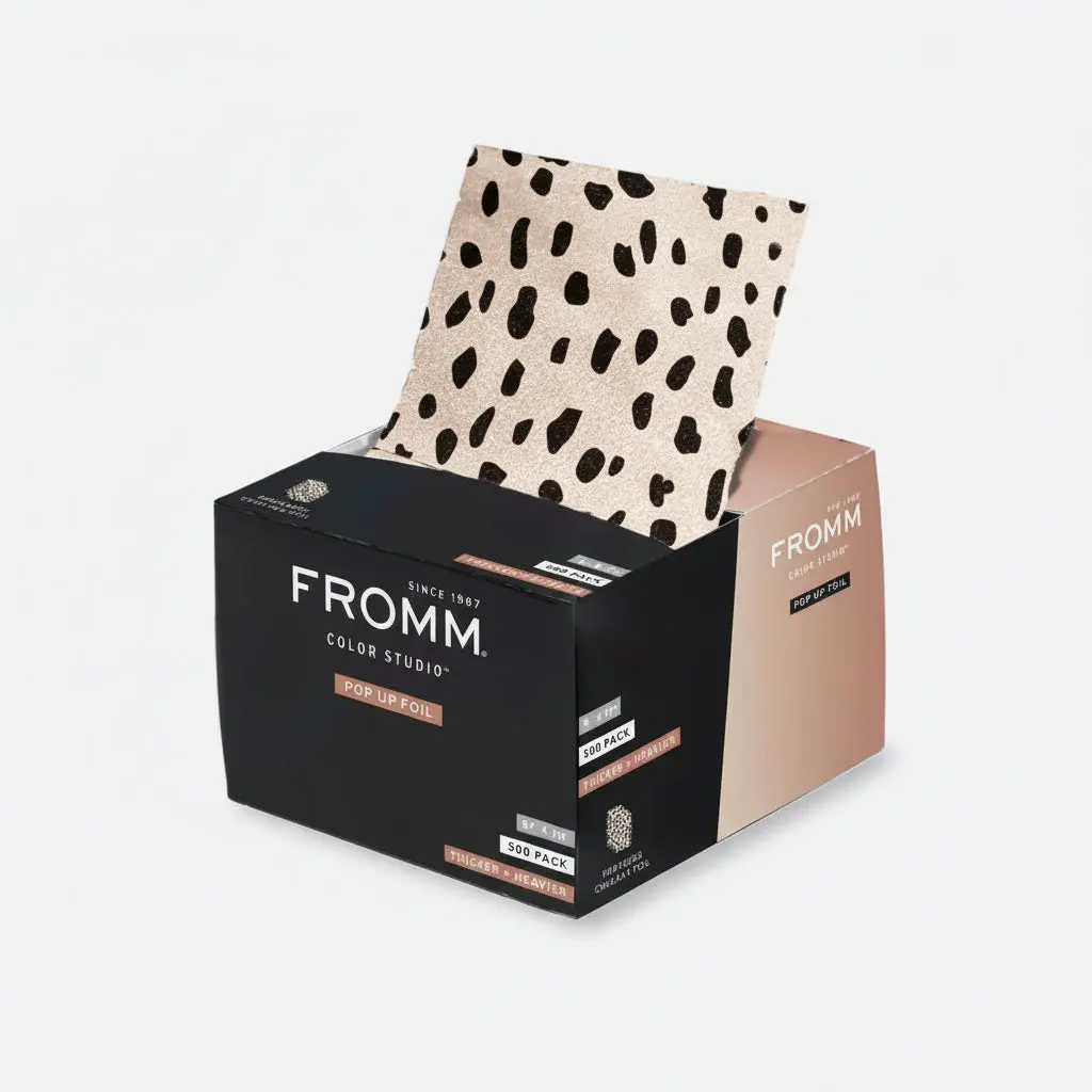 Fromm Embossed Cheetah Print Pre-Cut Pop-Up Foil Sheets - 5"x11" (11 inches), 500 Sheets, for Salon Stylists, Aids Highlights/Lowlights, Applies Color or Lightener, Boosts Color Organization, Salon Use