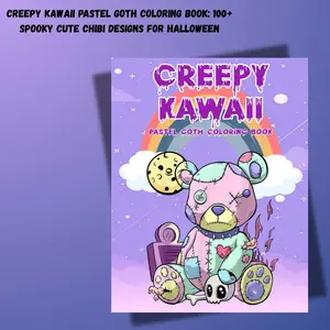 Creepy Kawaii Pastel Goth Coloring Book: 100+ Spooky Cute Chibi Designs for Halloween