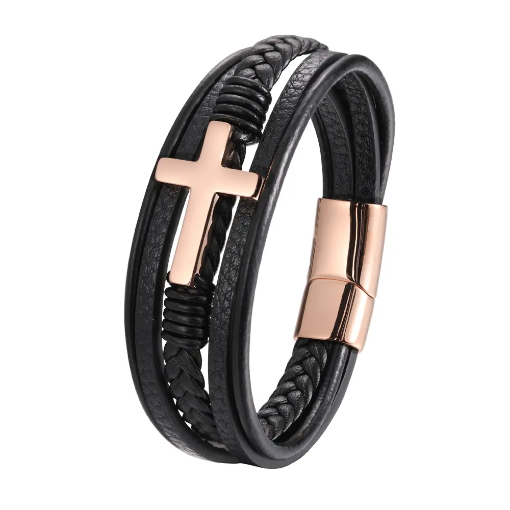 Black leather rose gold accessories