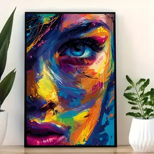 Vibrant Graffiti Style Wall Decor Poster, Abstract Doodle Art Canvas Print, 2D Flat Design, Home Decoration, Made in China