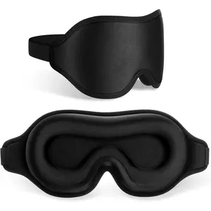 Blackout Eye Mask for Sleeping, 3D Contoured Cup No Pressure Sleep Mask with Adjustable Strap, Ultra-Thin Sides Breathable Lightweight Soft Eye Cover for Men Women Home Travel Airplane Party Gift