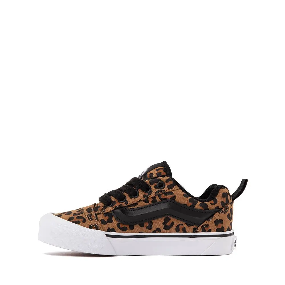 Vans Toddler Knu Skool Casual Flat Shoes - Laces, Unique Pattern, Leopard Brown Cheetah Print, Flat Heel (1 cm or Less), Playful Look, Footwear Fashion (TD)(PS)