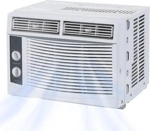 5000 BTU Window Air Conditioner for 150 Sq Ft Rooms Quiet Cooling with 2 Fan Speeds Energy Efficient Dehumidifier Function Easy Rotary Control Removable Filter White