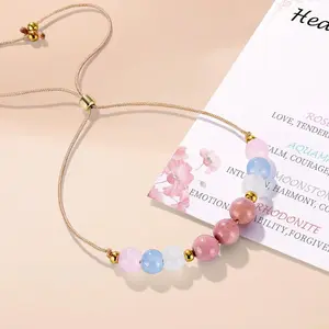 Natural Stone Bracelet for Expecting Moms, Rose Quartz & Moonstone Beaded Bracelet, Thoughtful Jewelry Gift for New Mothers