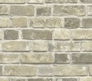 NextWal Distressed Brick Peel and Stick Wallpaper Roll