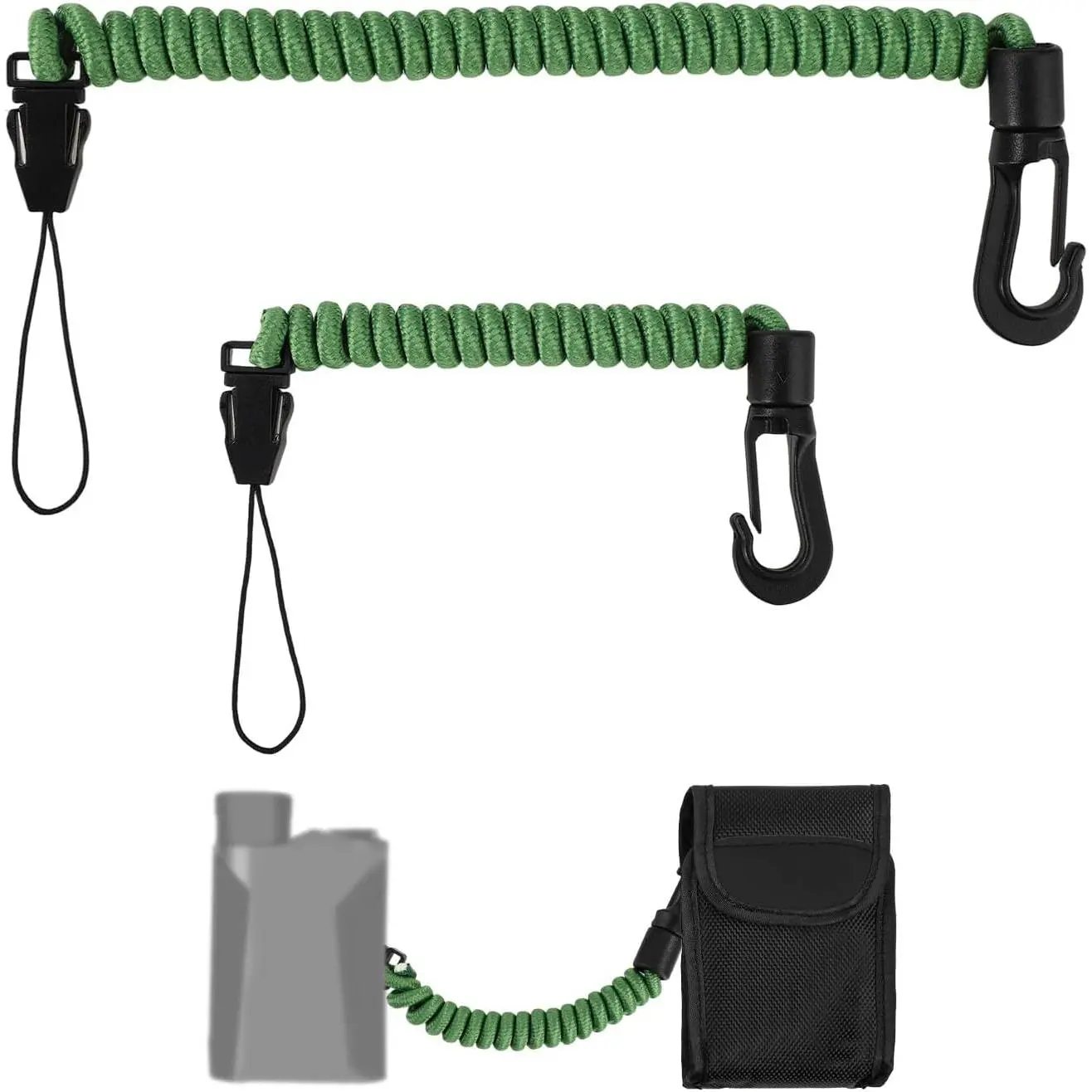 2pcs Rangefinder Tether, Detachable Rangefinder Lanyard Range Finder Coiled Bungee Lanyard Suitable for Hunting Rangefinders Fishing Hiking Mountaineering and Cell Phones