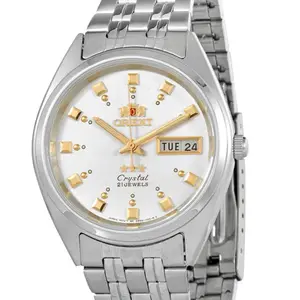 Orient Tri Star Automatic Silver Gold Dial Men's Watch FAB00009W9