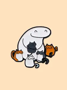 Adorable Cartoon Cat Lapel Pin, Cute Animal Enamel Badge, Unique Design, Backpack & Jacket Decoration, Fashion Accessory