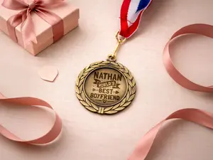 Custom Best Boyfriend Gift Medal – Personalized Love Award Medal