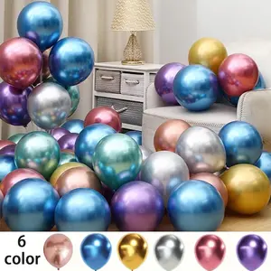 50pcs 10 Inch Thick Metal Latex Decorative Balloons, Perfect for Weddings Birthdays Valentine's Day Thanksgiving Halloween Christmas Anniversaries