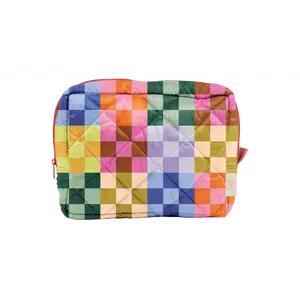 Bold Checker Puffy Busy Bee Pouch