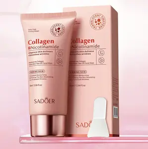 Collagen Nicotinamide Peel-off Mask, Locks in Moisture, Improves Dullness, Smooths Wrinkles, Firming Deep Cleansing Face Mask for All Skin Types, 75ml SADOER