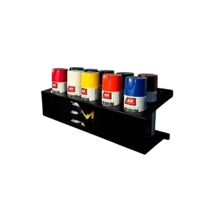Steel Spray Can Shelf: Wall Mounted Organizer Rack - Matte Black